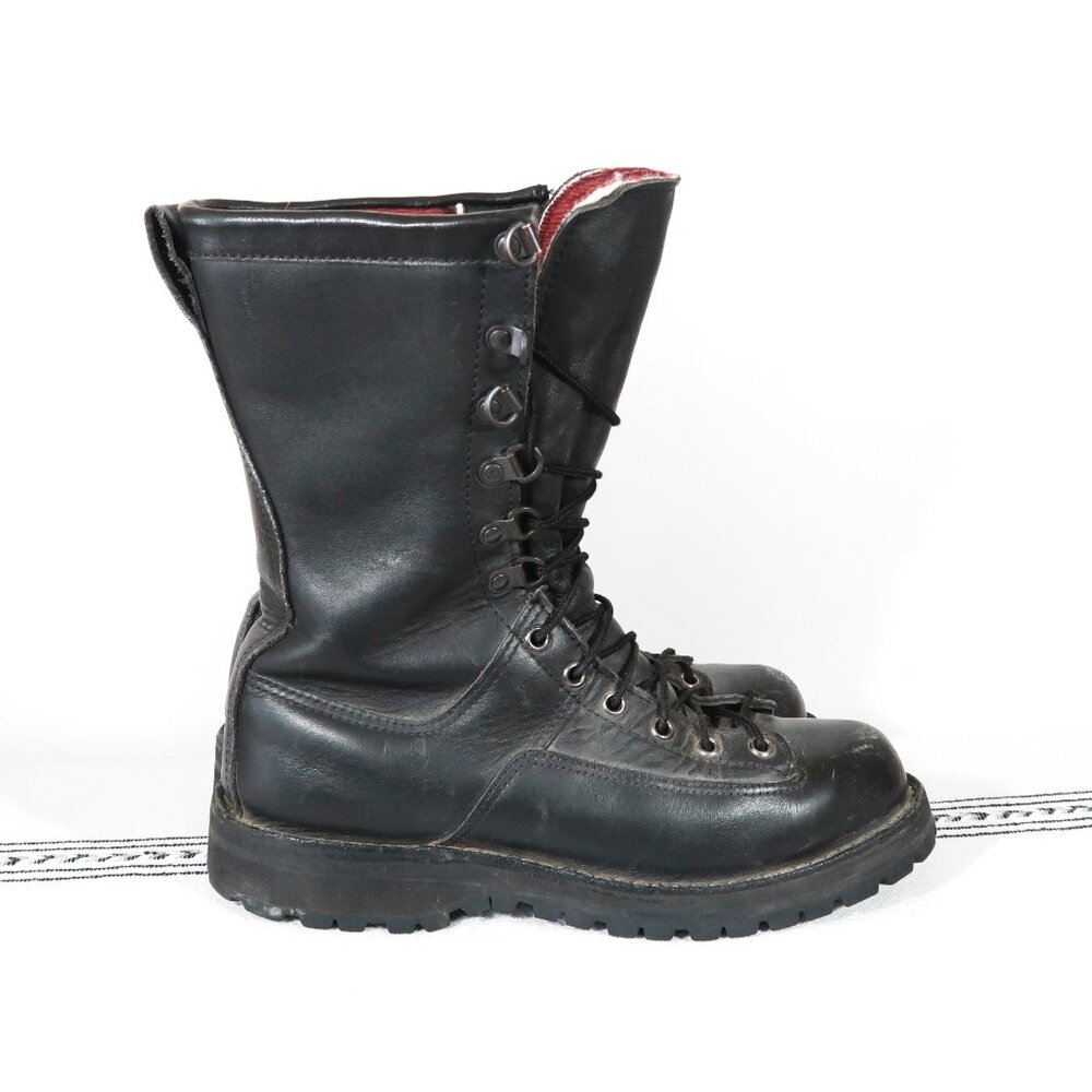 Black Leather Combat Boots